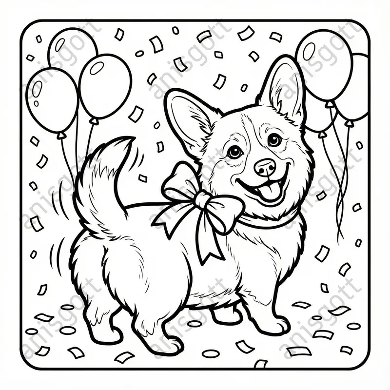 Cute Corgi Adventures Coloring Pages