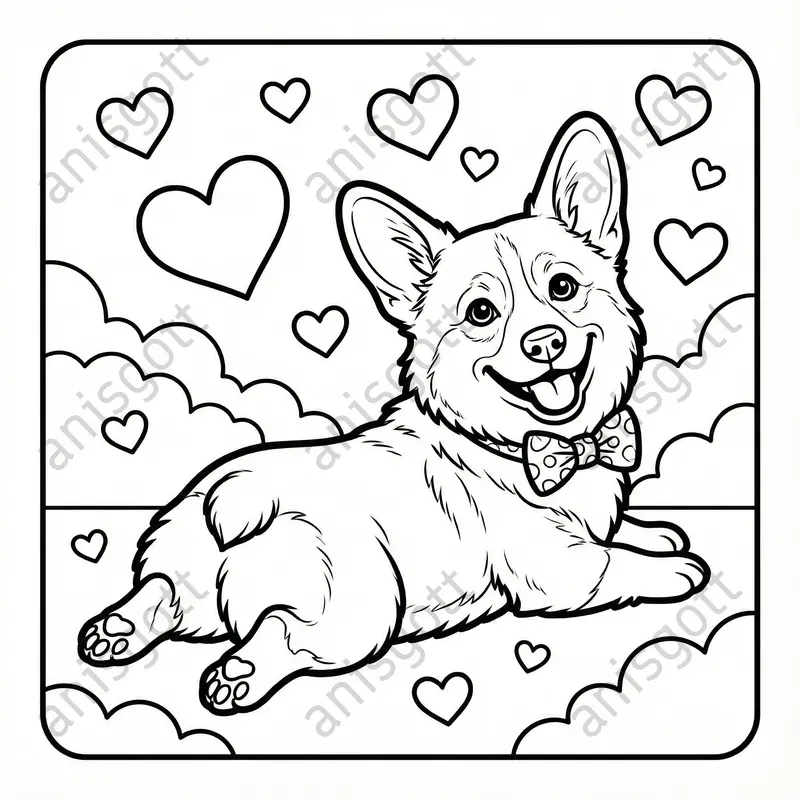 Cute Corgi Adventures Coloring Pages
