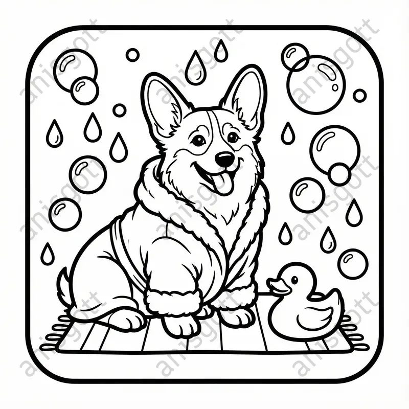 Cute Corgi Adventures Coloring Pages