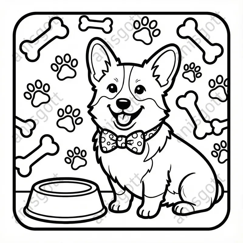 Cute Corgi Adventures Coloring Pages