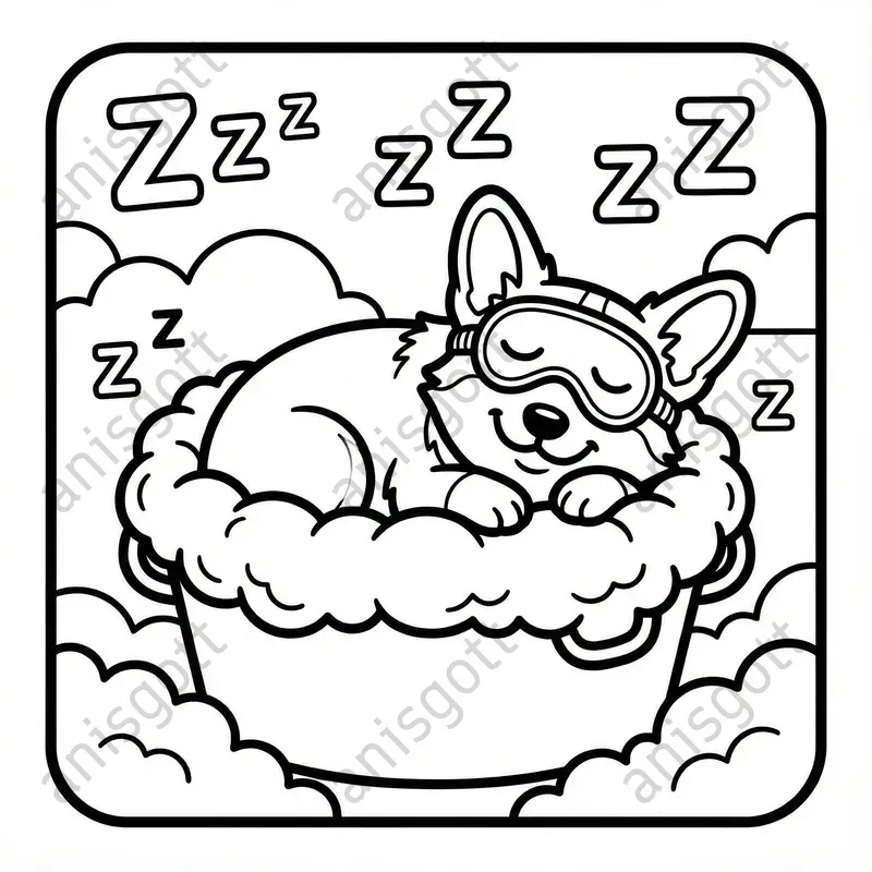 Cute Corgi Adventures Coloring Pages