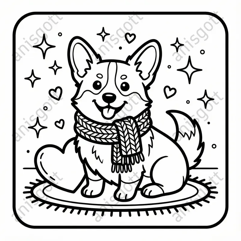 Cute Corgi Adventures Coloring Pages