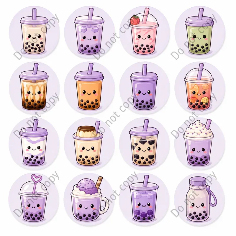 Kawaii Food Icon Sheets Any Theme