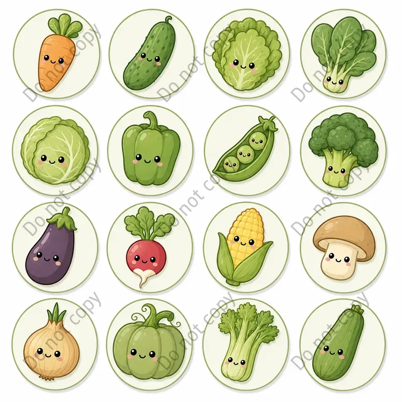 Kawaii Food Icon Sheets Any Theme