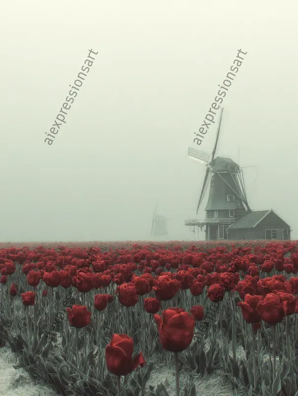 Textured Folk Art Storybook Landscapes