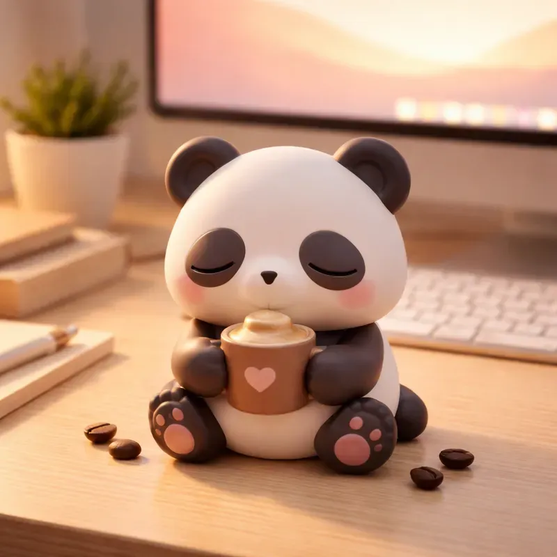 Cozy Coffee Cat Toy Scene Generator
