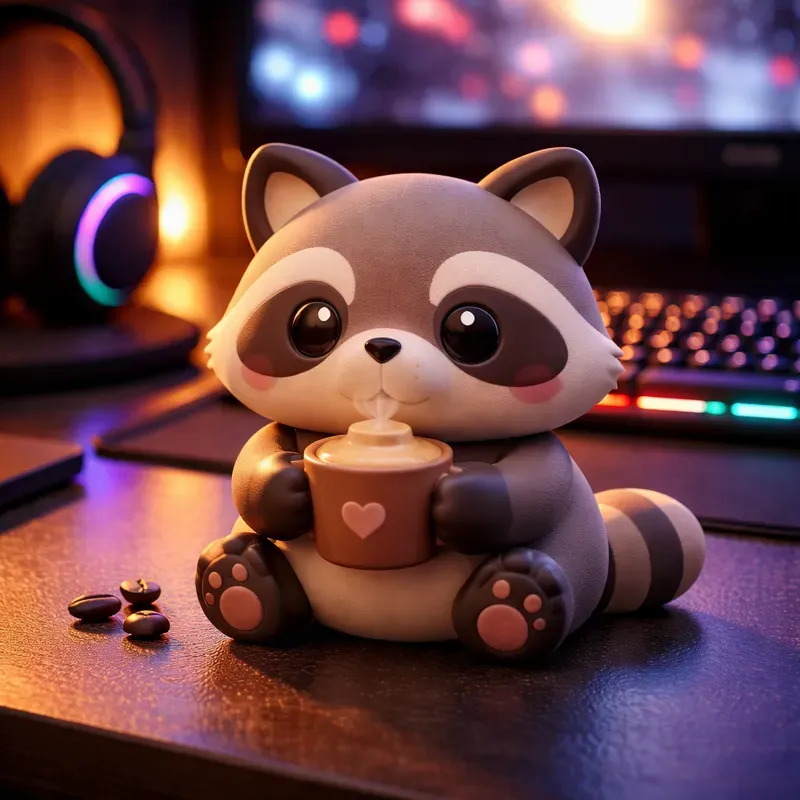 Cozy Coffee Cat Toy Scene Generator