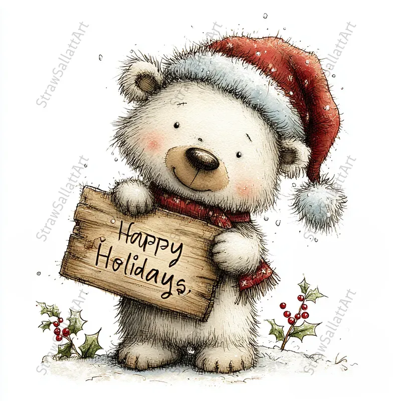 Christmas Clipart Greeting Postcards Art