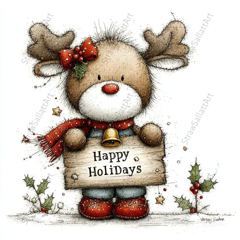Christmas Clipart Greeting Postcards Art