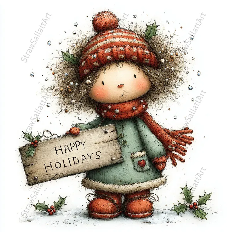 Christmas Clipart Greeting Postcards Art