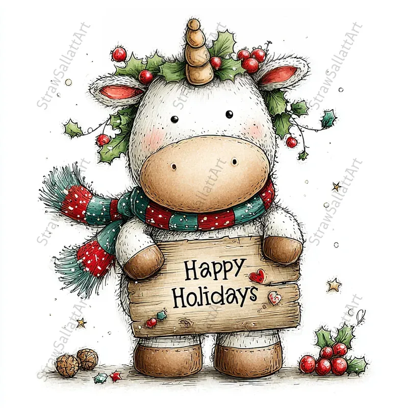 Christmas Clipart Greeting Postcards Art