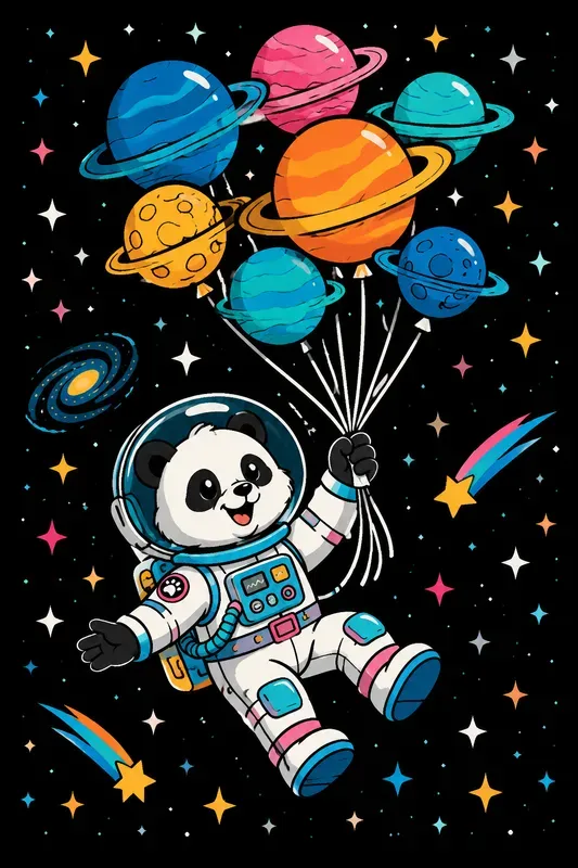 Cute Space Balloon Adventures