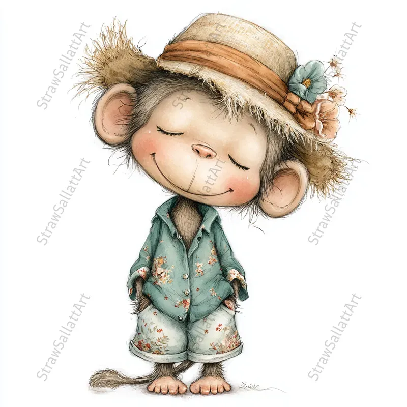 Summer Boho Kid Character Tshirt Clipart