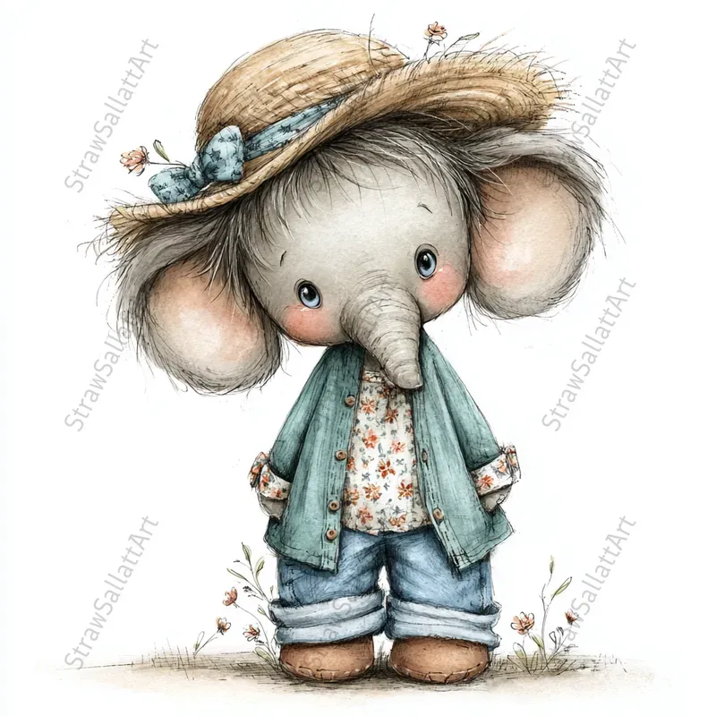 Summer Boho Kid Character Tshirt Clipart