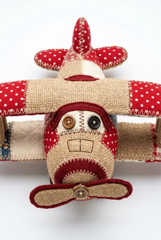 Whimsical Patchwork Toy Flashcards Art