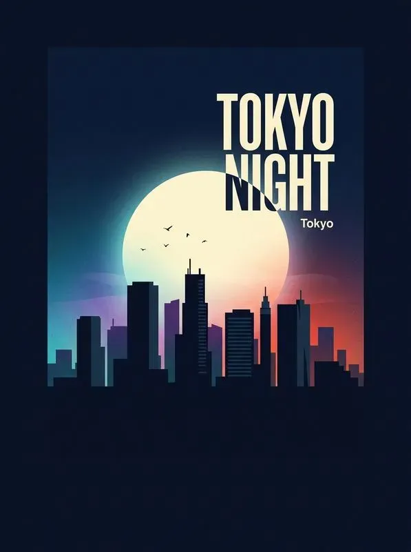 City Skyline Night Tshirt Graphics