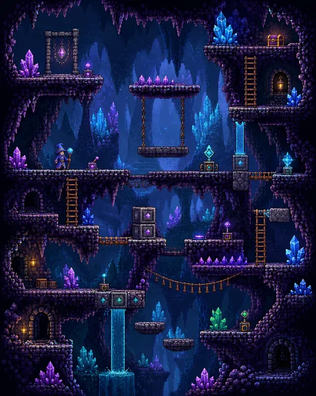 Pixel Art 2D Side Scrolling Battlefields