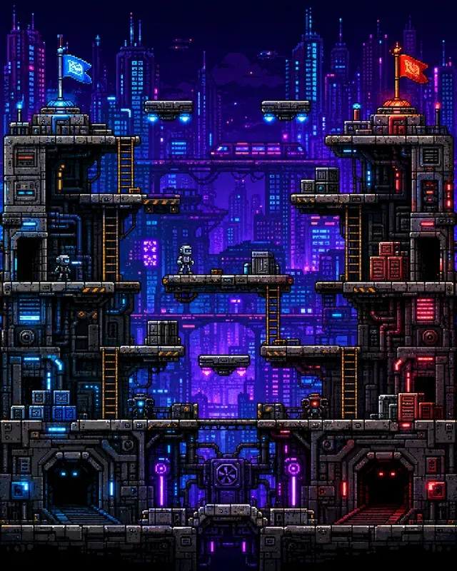 Pixel Art 2D Side Scrolling Battlefields