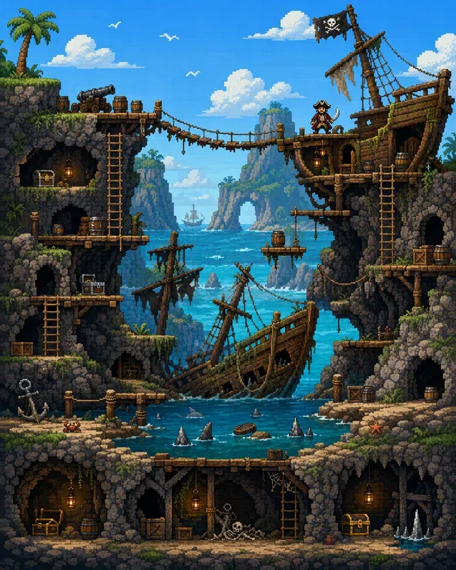 Pixel Art 2D Side Scrolling Battlefields