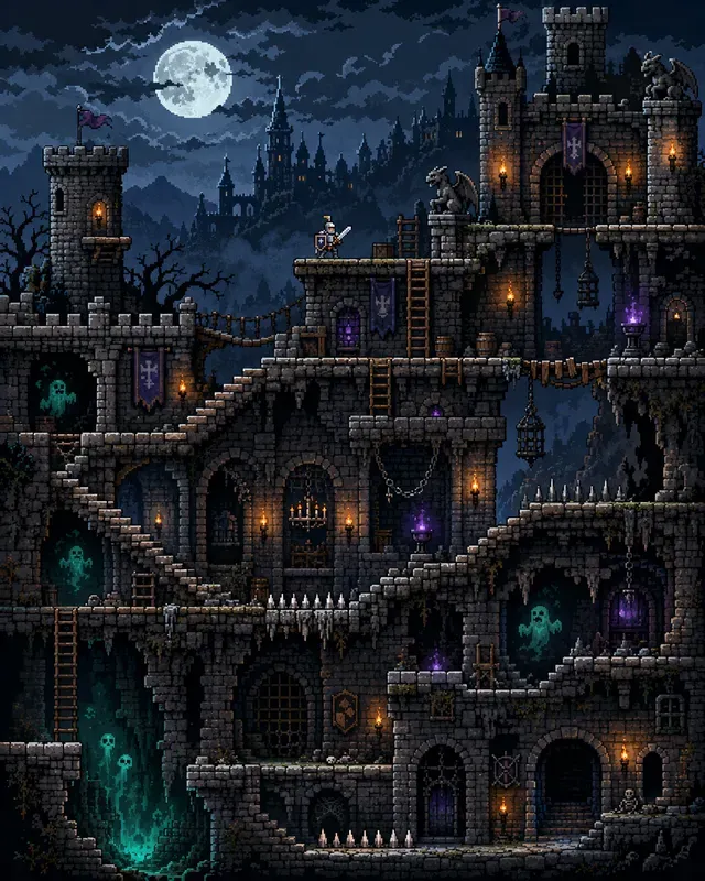 Pixel Art 2D Side Scrolling Battlefields