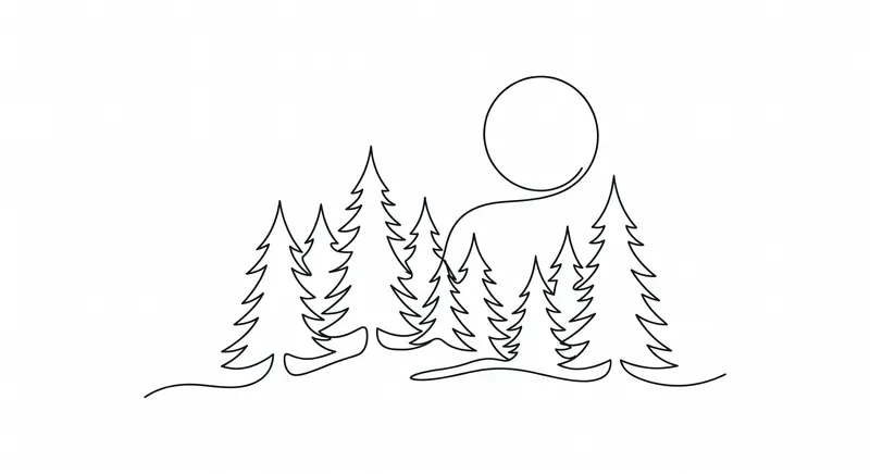Minimalist Line Art Landscapes