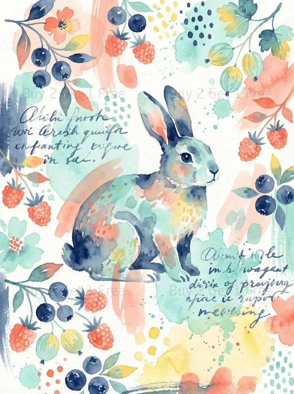 Summer Watercolor Animal Clipart