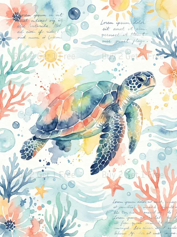 Summer Watercolor Animal Clipart
