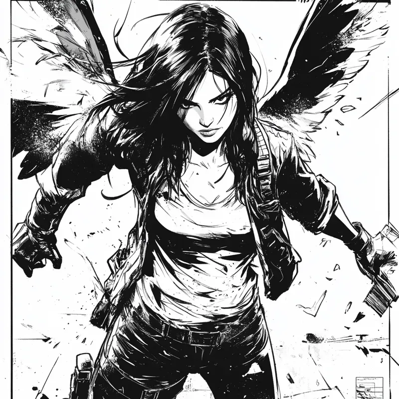 Black And White Manga Style Anime Art
