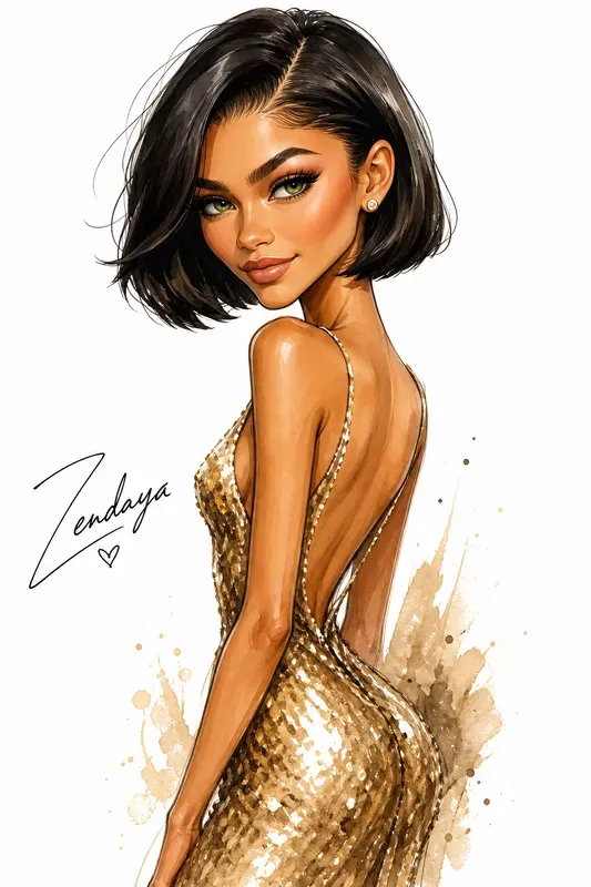 High End Celeb Fashion Caricatures