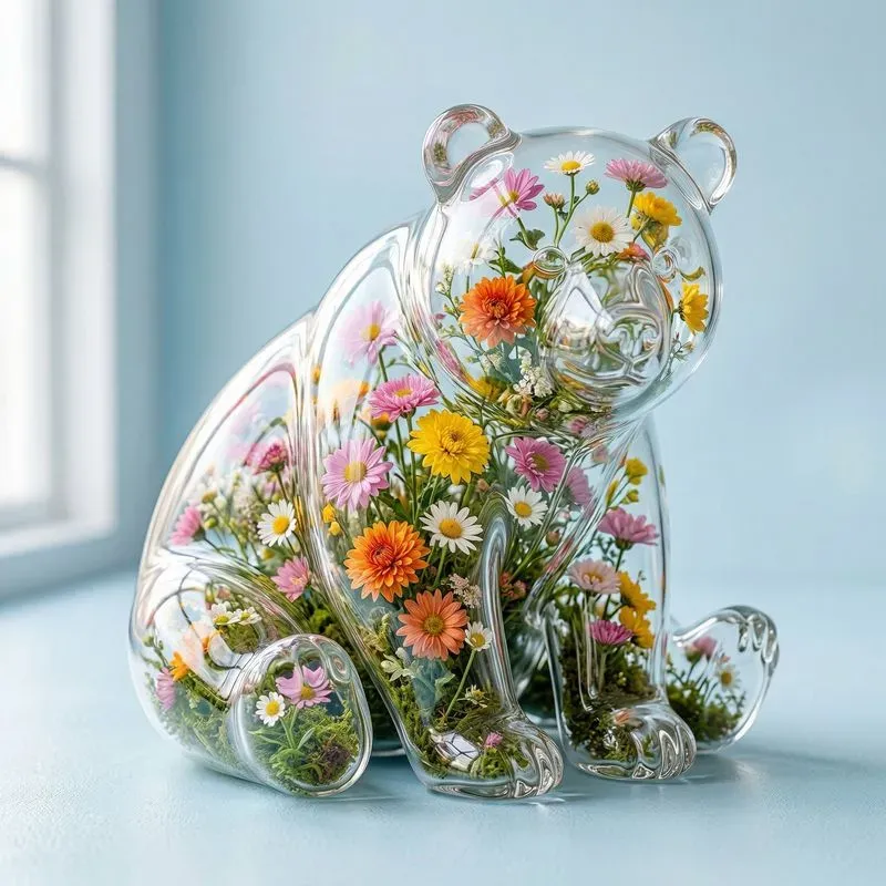 Flowerinfused Glass Animal Series