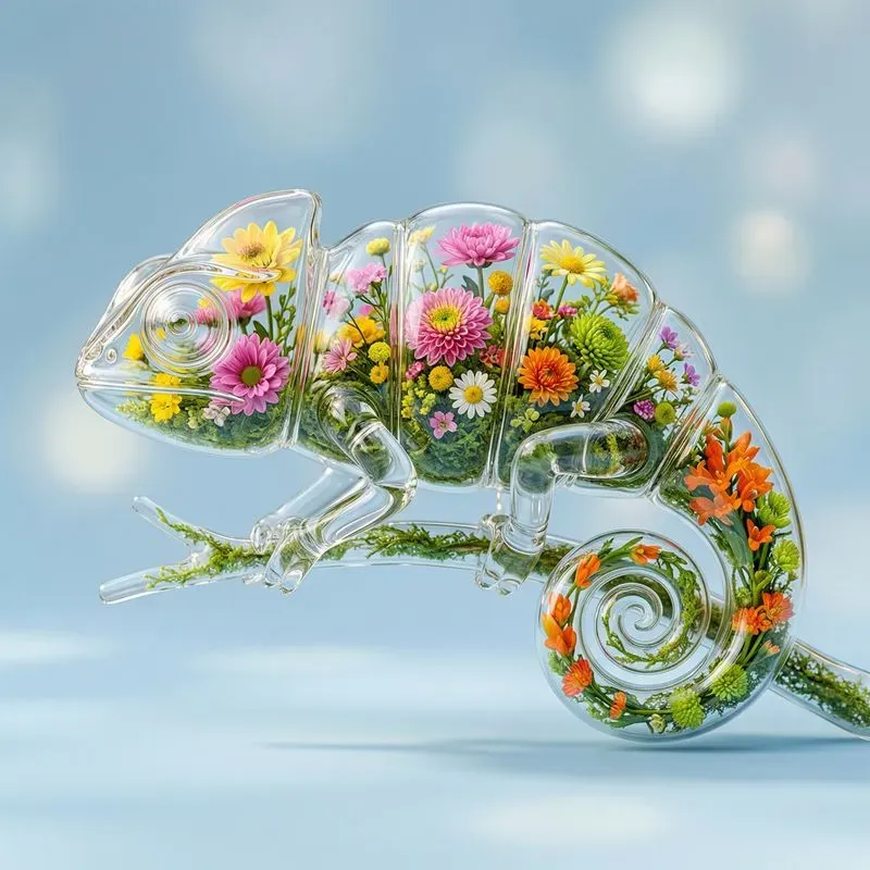 Flowerinfused Glass Animal Series