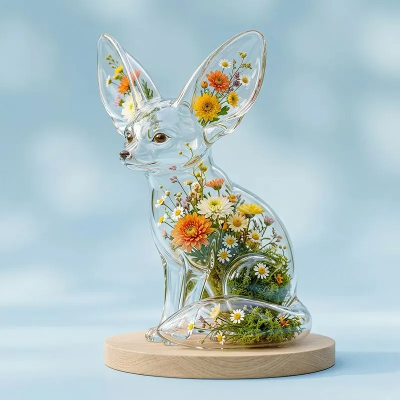 Flowerinfused Glass Animal Series