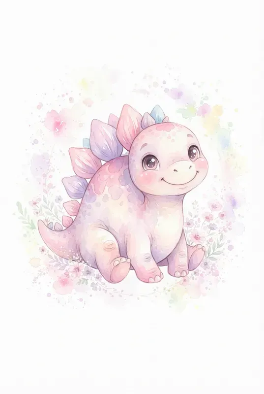 Whimsical Watercolor Dinosaur Cliparts