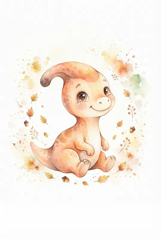 Whimsical Watercolor Dinosaur Cliparts