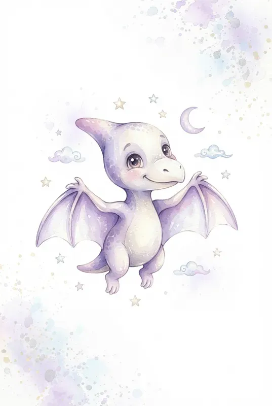 Whimsical Watercolor Dinosaur Cliparts