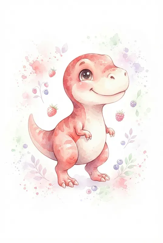 Whimsical Watercolor Dinosaur Cliparts