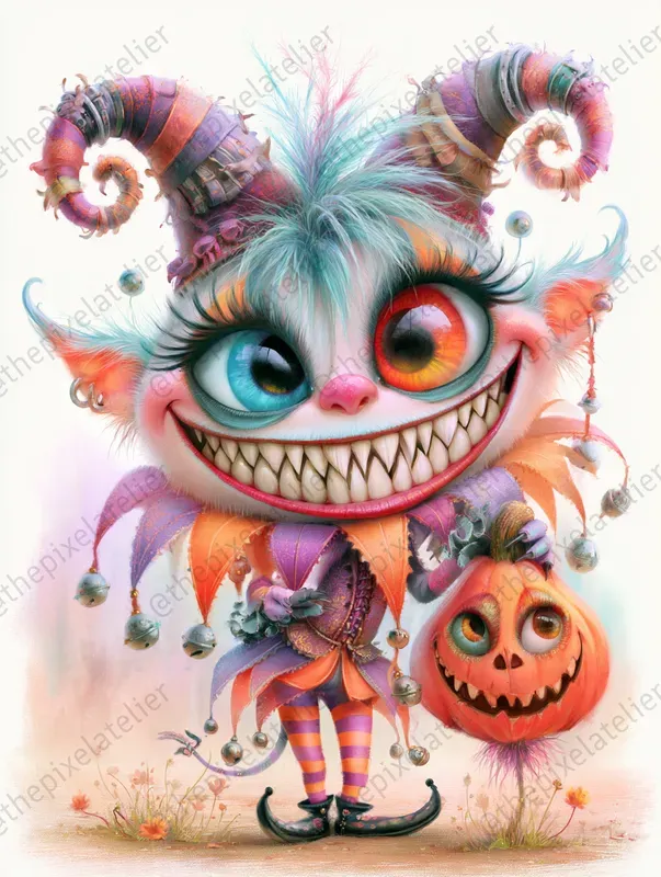 Whimsical Halloween Monster Characters