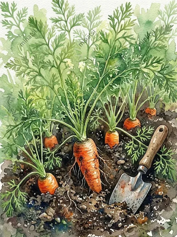 Botanical Vegetable Garden Watercolors
