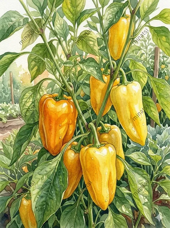Botanical Vegetable Garden Watercolors