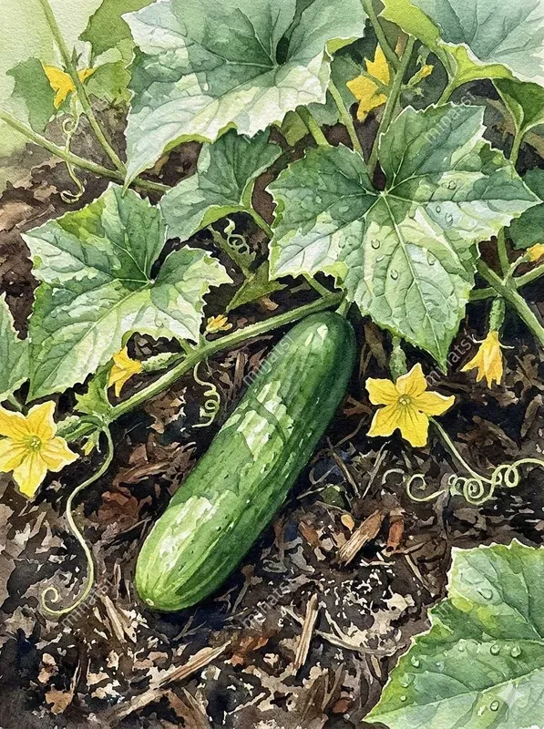 Botanical Vegetable Garden Watercolors