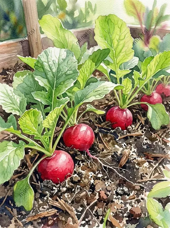 Botanical Vegetable Garden Watercolors