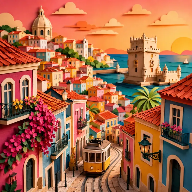 Colourful Paper Cut Cities