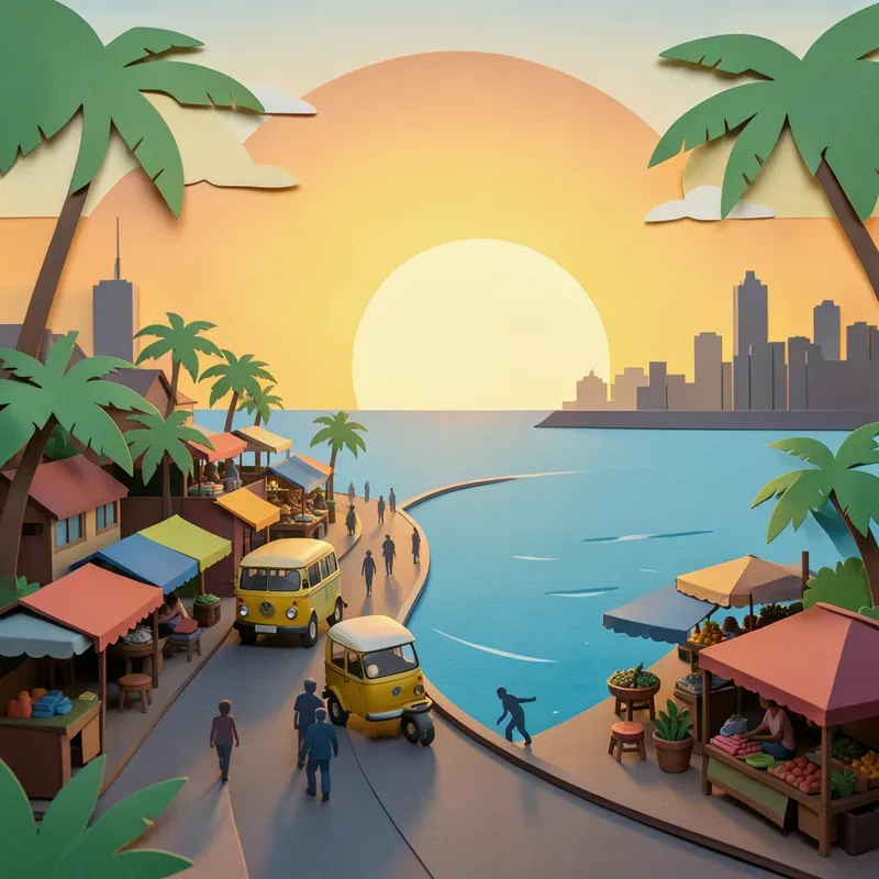 Colourful Paper Cut Cities