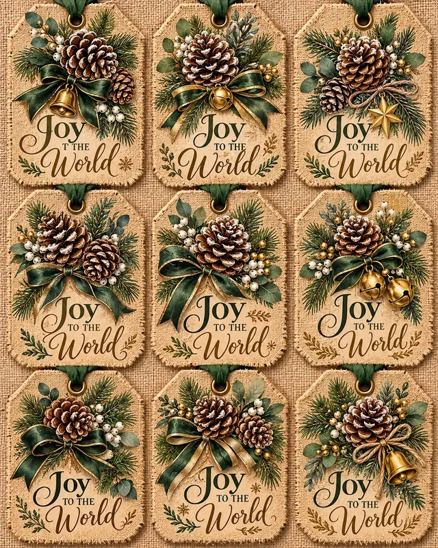 Rustic Farmhouse Christmas Gift Tag Sets