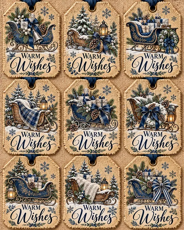 Rustic Farmhouse Christmas Gift Tag Sets