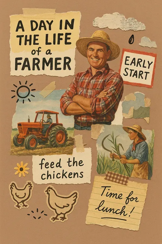 A Day In The Life Retro Collage Posters