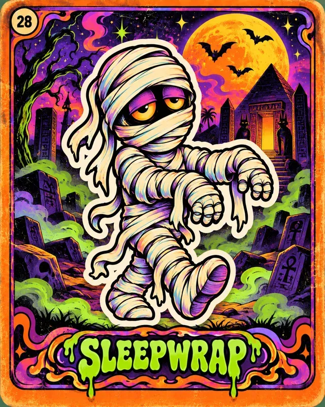 80s Psychedelic Halloween Monster Cards