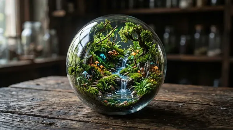 Miniature Glass Terrarium Worlds