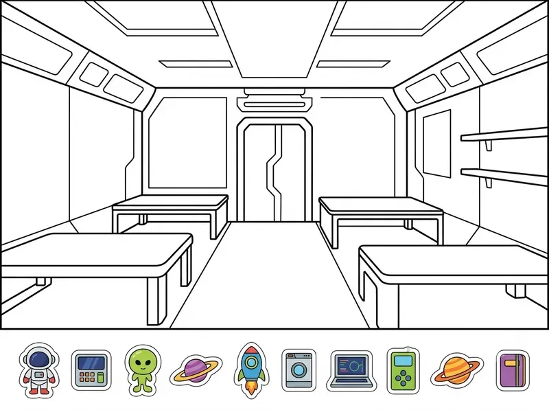 Cute Room Coloring Stickers Kits