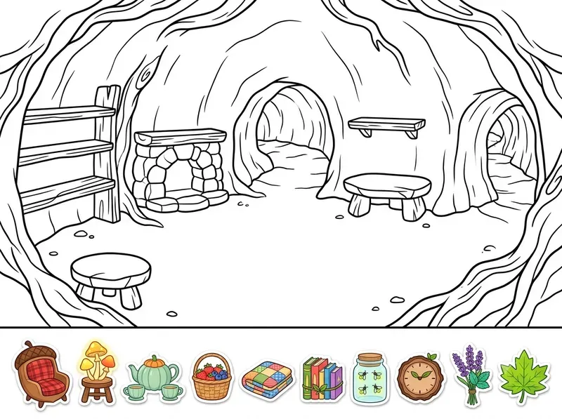 Cute Room Coloring Stickers Kits
